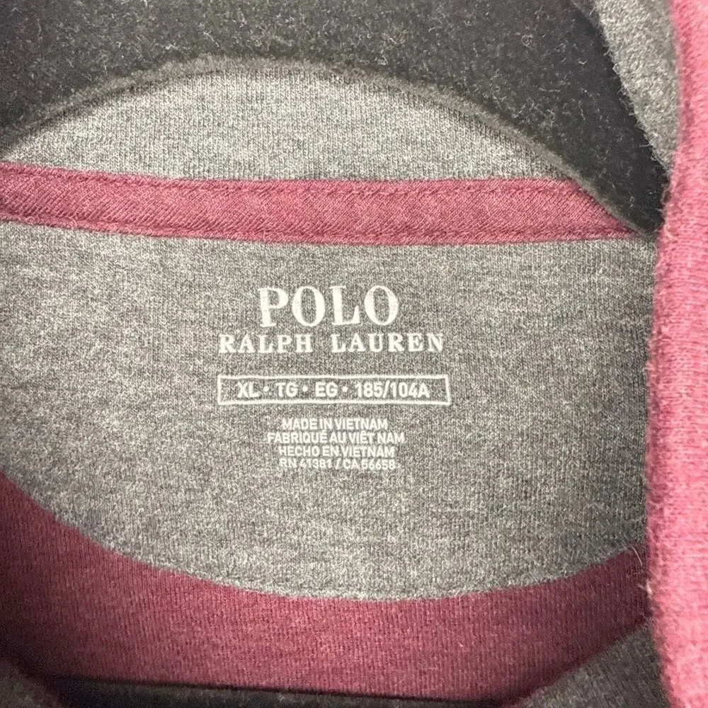 Polo Ralph Lauren Luxury Jersey Quarter-Zip Pullover‎ Burgundy Size XL